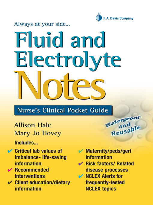 Title details for Fluid and Electrolyte Notes by Allison Hale - Available